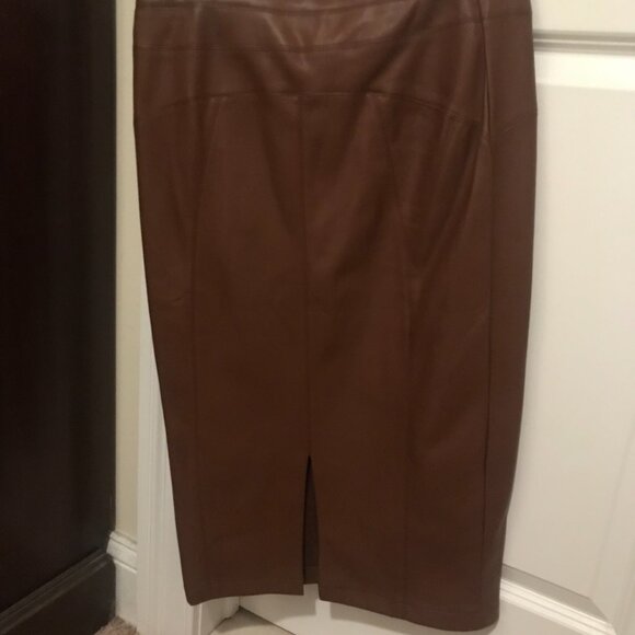 Leather Brown Skirt - Picture 3 of 4